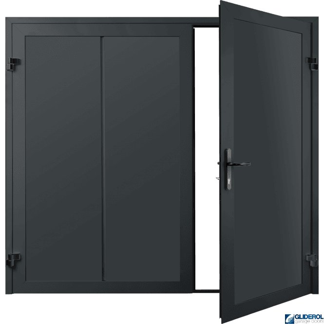 Gliderol ANTHRACITE (RAL7016) Premium Vertical Wide Rib (non-insulated) Side Hinged Garage Door
