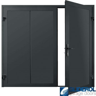 ANTHRACITE (RAL7016) Premium Vertical Wide Rib (non-insulated) Side Hinged Garage Door