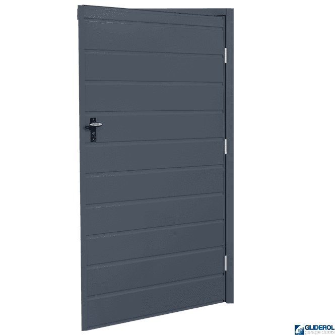 Gliderol ANTRACITE (RAL7016) Budget Non-Insulated Horizontal Medium Rib Personnel Door