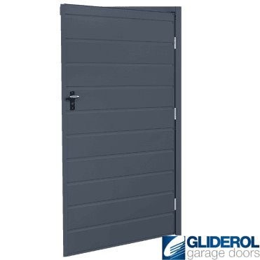 ANTRACITE (RAL7016) Budget Non-Insulated Horizontal Medium Rib Personnel Door