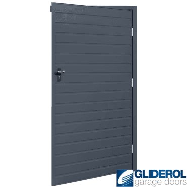 ANTRACITE (RAL7016) Budget Non-Insulated Horizontal Standard Rib Personnel Door