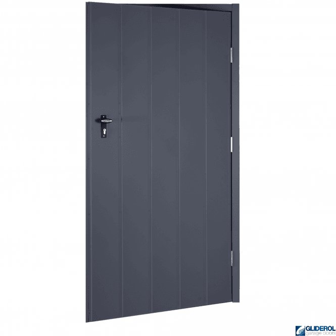 Gliderol ANTRACITE (RAL7016) Budget Non-Insulated Vertical Medium Rib Personnel Door
