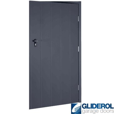 ANTRACITE (RAL7016) Budget Non-Insulated Vertical Medium Rib Personnel Door
