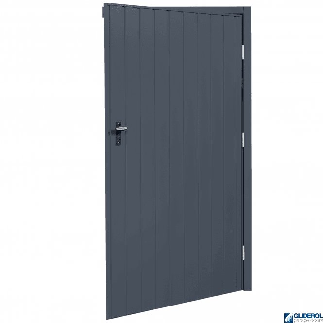 Gliderol ANTRACITE (RAL7016) Budget Non-Insulated Vertical Standard Rib Personnel Door
