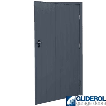 ANTRACITE (RAL7016) Budget Non-Insulated Vertical Standard Rib Personnel Door