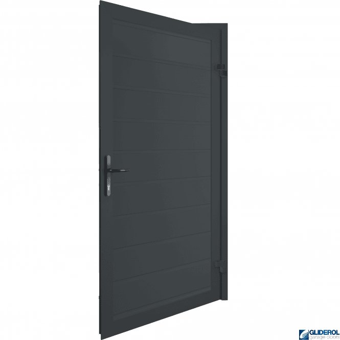 Gliderol ANTRACITE (RAL7016) Premium Non-Insulated Horizontal Medium Rib Personnel Door