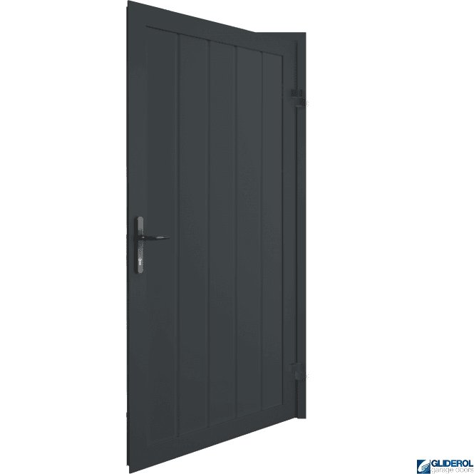 Gliderol ANTRACITE (RAL7016) Premium Non-Insulated Vertical Medium Rib Personnel Door