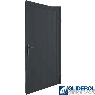 ANTRACITE (RAL7016) Premium Non-Insulated Vertical Medium Rib Personnel Door