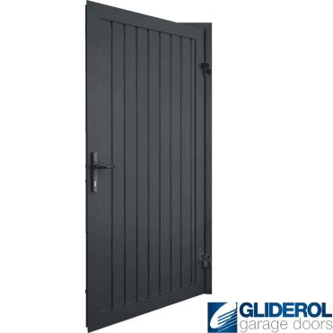 ANTRACITE (RAL7016) Premium Non-Insulated Vertical Standard Rib Personnel Door