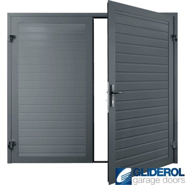 BASALT GREY (RAL7012) Premium Horizontal Standard Rib (non-insulated) Side Hinged Garage Door