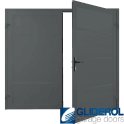 BASALT GREY (RAL7012) Premium Horizontal Wide Rib (non-insulated) Side Hinged Garage Door