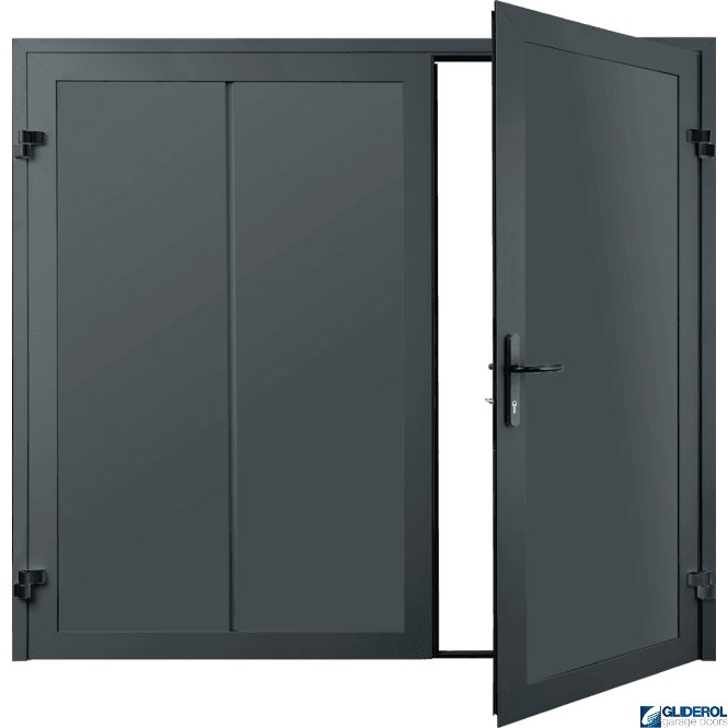 Gliderol BASALT GREY (RAL7012) Premium Vertical Wide Rib (non-insulated) Side Hinged Garage Door