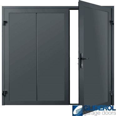 BASALT GREY (RAL7012) Premium Vertical Wide Rib (non-insulated) Side Hinged Garage Door