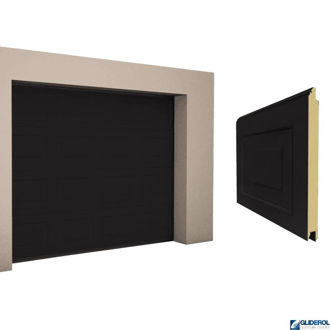 Gliderol BLACK BROWN (RAL8022) Georgian woodgrain Sectional Garage Door
