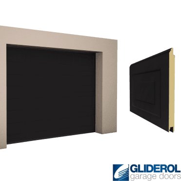 BLACK BROWN (RAL8022) Georgian woodgrain Sectional Garage Door