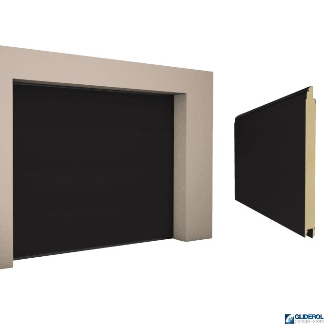 Gliderol BLACK BROWN (RAL8022) L-Rib smooth Sectional Garage Door