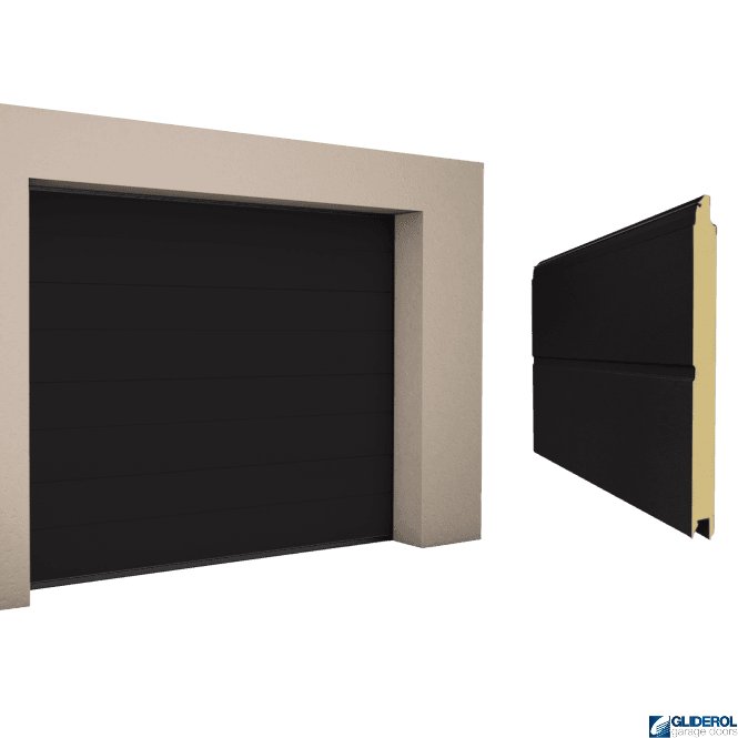 Gliderol BLACK BROWN (RAL8022) M-Rib woodgrain Sectional Garage Door