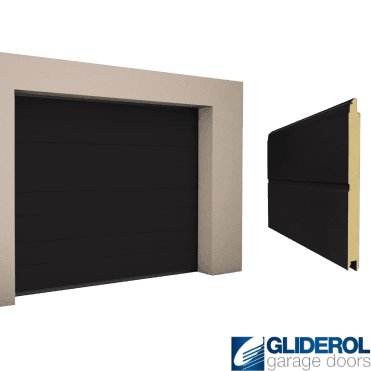 BLACK BROWN (RAL8022) M-Rib woodgrain Sectional Garage Door