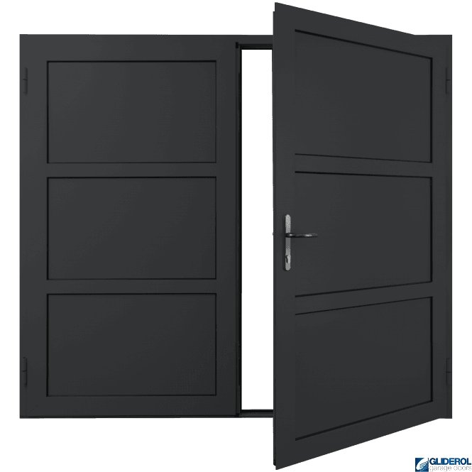 Gliderol BLACK-GREY (RAL7021) Insulated Coleshill Side Hinged Garage Door