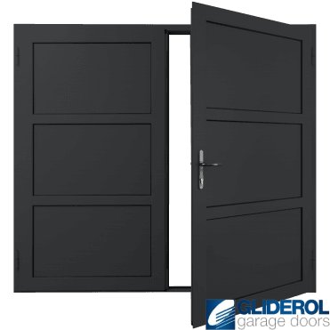 BLACK-GREY (RAL7021) Insulated Coleshill Side Hinged Garage Door