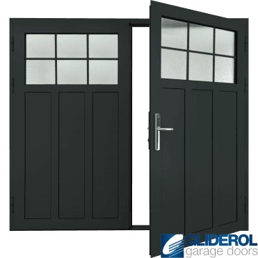 BLACK-GREY (RAL7021) Insulated Kingsbury Side Hinged Garage Door