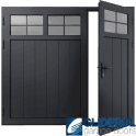 BLACK-GREY (RAL7021) Insulated Traditional Vertical Medium Rib Side Hinged Garage Door (1/3)