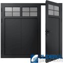 BLACK-GREY (RAL7021) Insulated Traditional Vertical Wide Rib Side Hinged Garage Door (1/3)