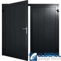 BLACK-GREY (RAL7021) Insulated Vertical Medium Rib Side Hinged Garage Door