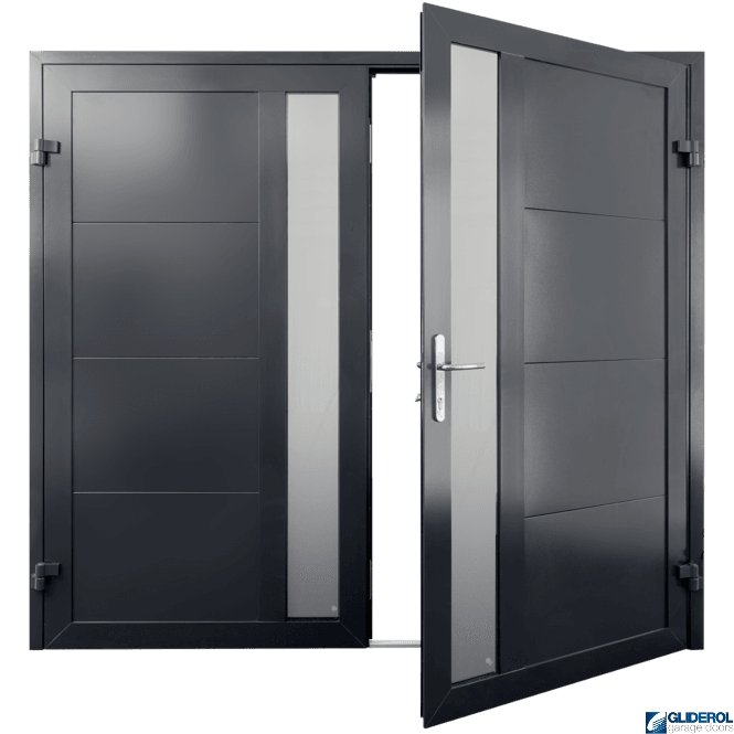 Gliderol BLACK-GREY (RAL7021) Insulated Whitacre Side Hinged Garage Door