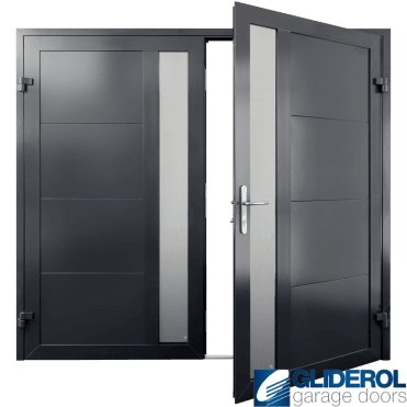 BLACK-GREY (RAL7021) Insulated Whitacre Side Hinged Garage Door