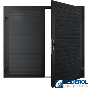 BLACK GREY (RAL7021) Premium Horizontal Standard Rib (non-insulated) Side Hinged Garage Door