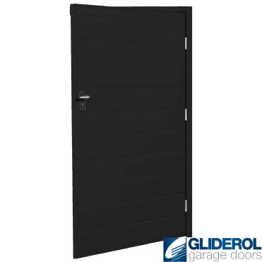 BLACK (RAL9005) Budget Non-Insulated Horizontal Medium Rib Personnel Door