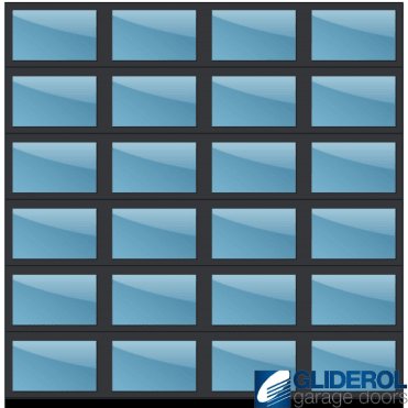 BLACK (RAL9005) Industrial Panoramic ALU40 Sectional Door