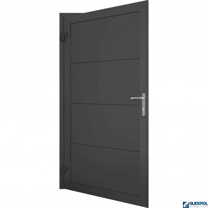 Gliderol BLACK (RAL9005) Insulated Horizontal Wide Rib Personnel Door
