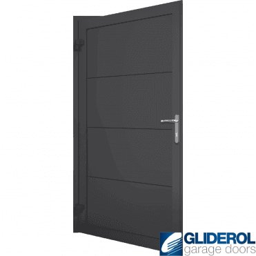 BLACK (RAL9005) Insulated Horizontal Wide Rib Personnel Door