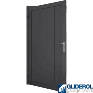 BLACK (RAL9005) Insulated Vertical Medium Rib Personnel Door