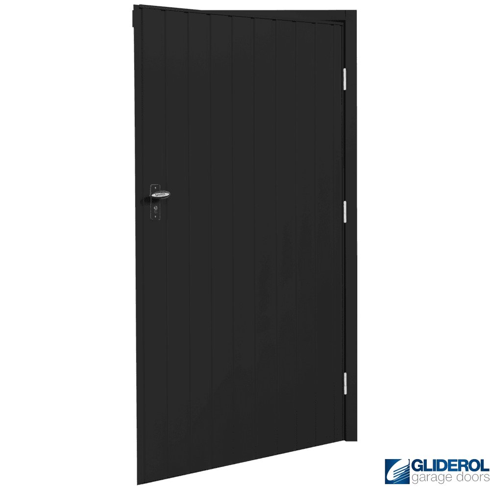Door Rib Gliderol BLACK (RAL9005) Non-Insulated Vertical Standard Rib Personnel Door