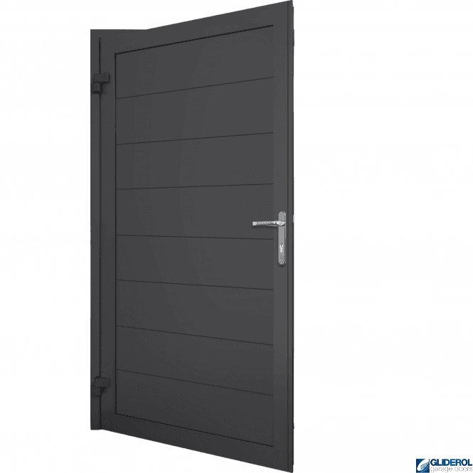 Gliderol BLACK (RAL9005) Premium Non-Insulated Horizontal Medium Rib ...