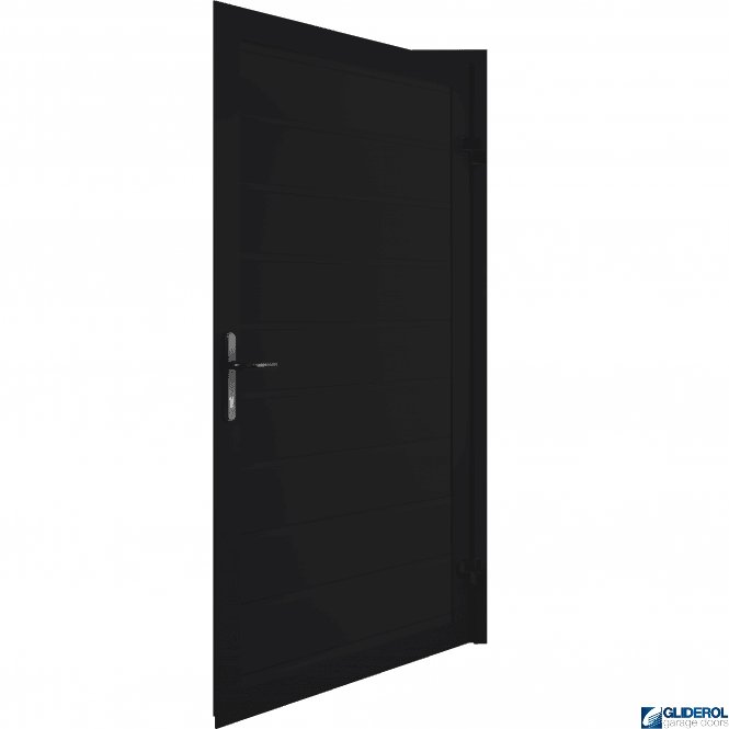 Gliderol BLACK (RAL9005) Premium Non-Insulated Horizontal Medium Rib Personnel Door