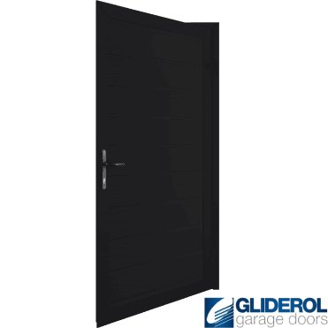 BLACK (RAL9005) Premium Non-Insulated Horizontal Medium Rib Personnel Door