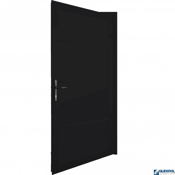 Gliderol BLACK (RAL9005) Premium Non-Insulated Horizontal Wide Rib Personnel Door