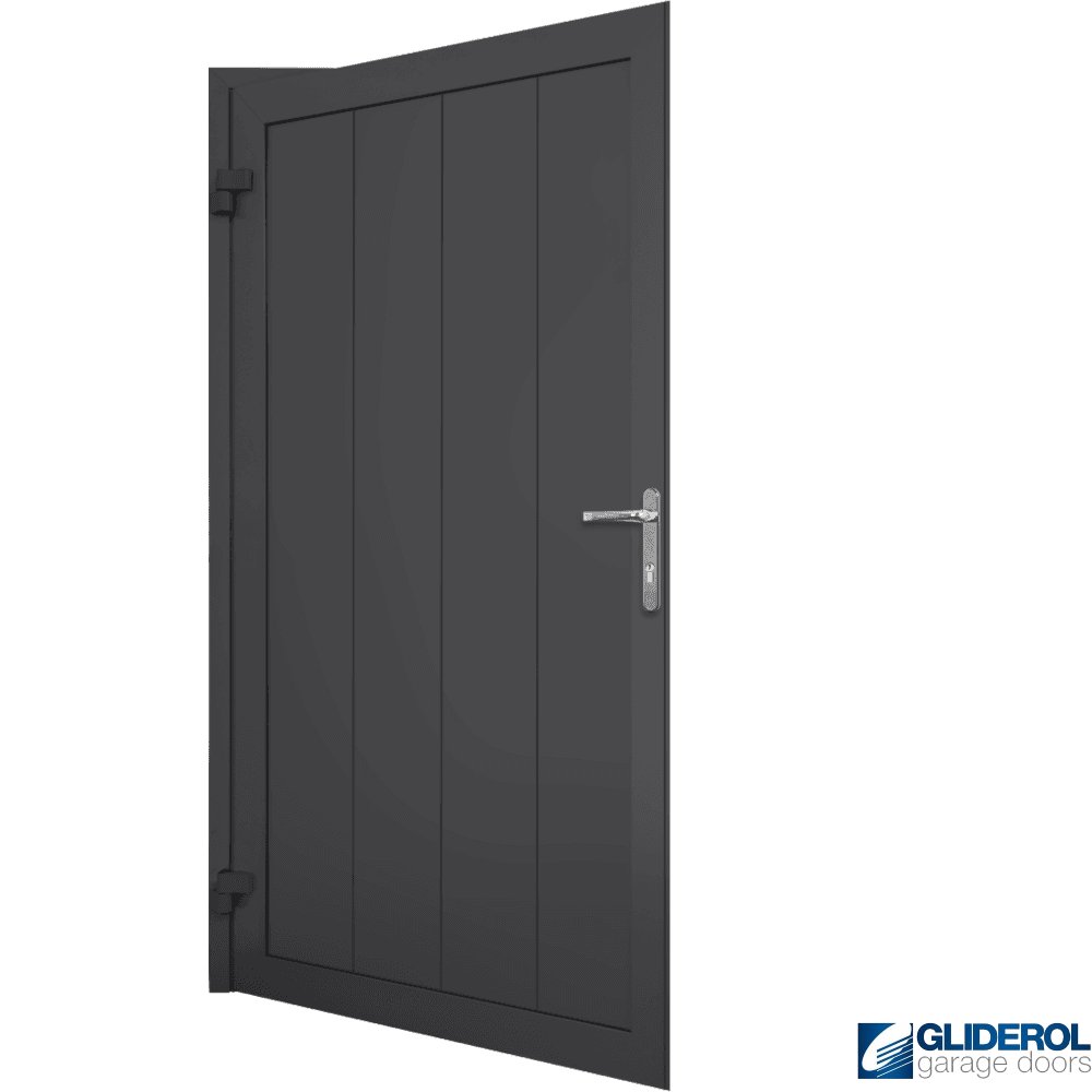 Door Rib Gliderol BLACK (RAL9005) Premium Non-Insulated Vertical Medium Rib ...