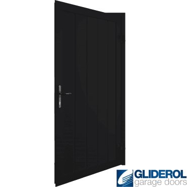 BLACK (RAL9005) Premium Non-Insulated Vertical Medium Rib Personnel Door