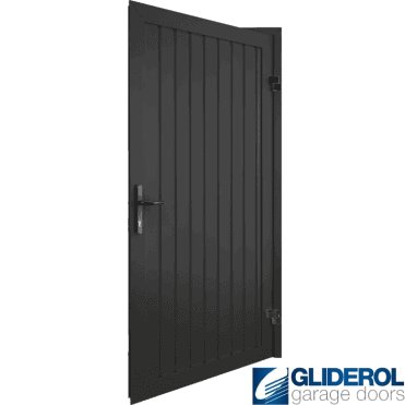 BLACK (RAL9005) Premium Non-Insulated Vertical Standard Rib Personnel Door