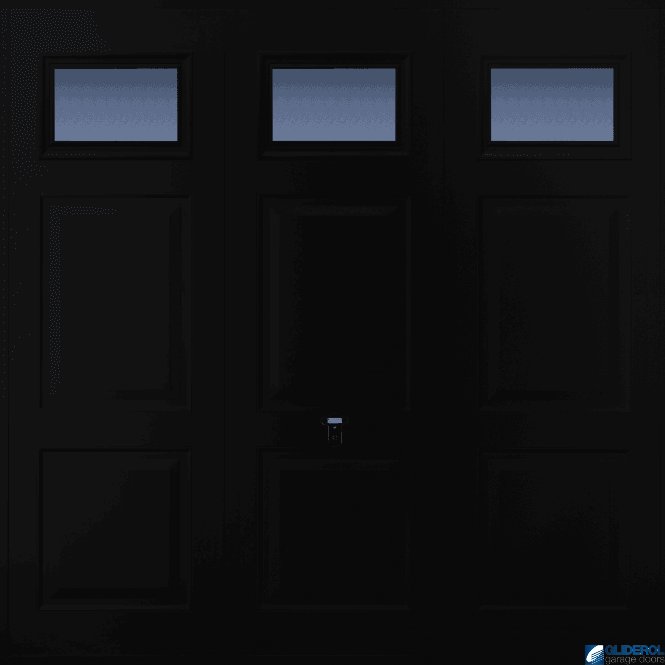 Gliderol BLACK (RAL9005) Up & Over Hollington with Windows