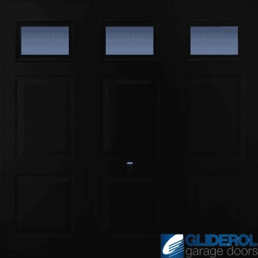 BLACK (RAL9005) Up & Over Hollington with Windows