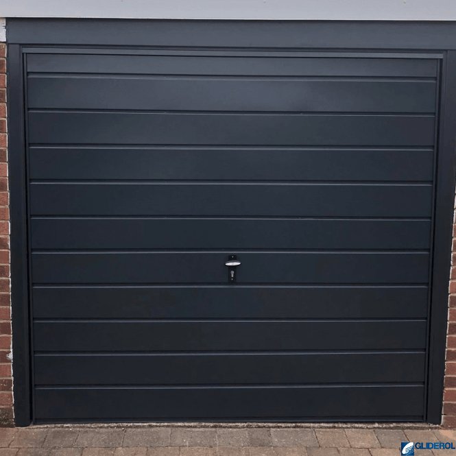 Gliderol BLACK (RAL9005) Up & Over Horizontal Medium Rib