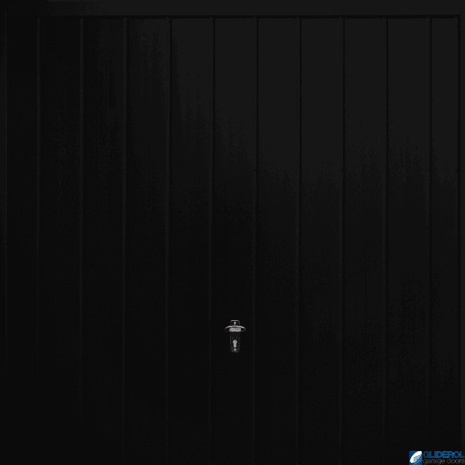 Gliderol BLACK (RAL9005) Up & Over Vertical Medium Rib