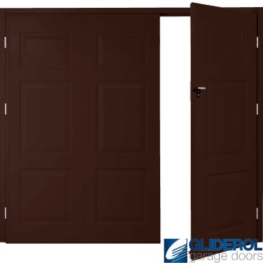BROWN (RAL8017) Budget Hollington Side Hinged Garage Door