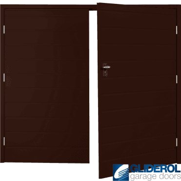 BROWN (RAL8017) Budget Horizontal Medium Rib Side Hinged Garage Door